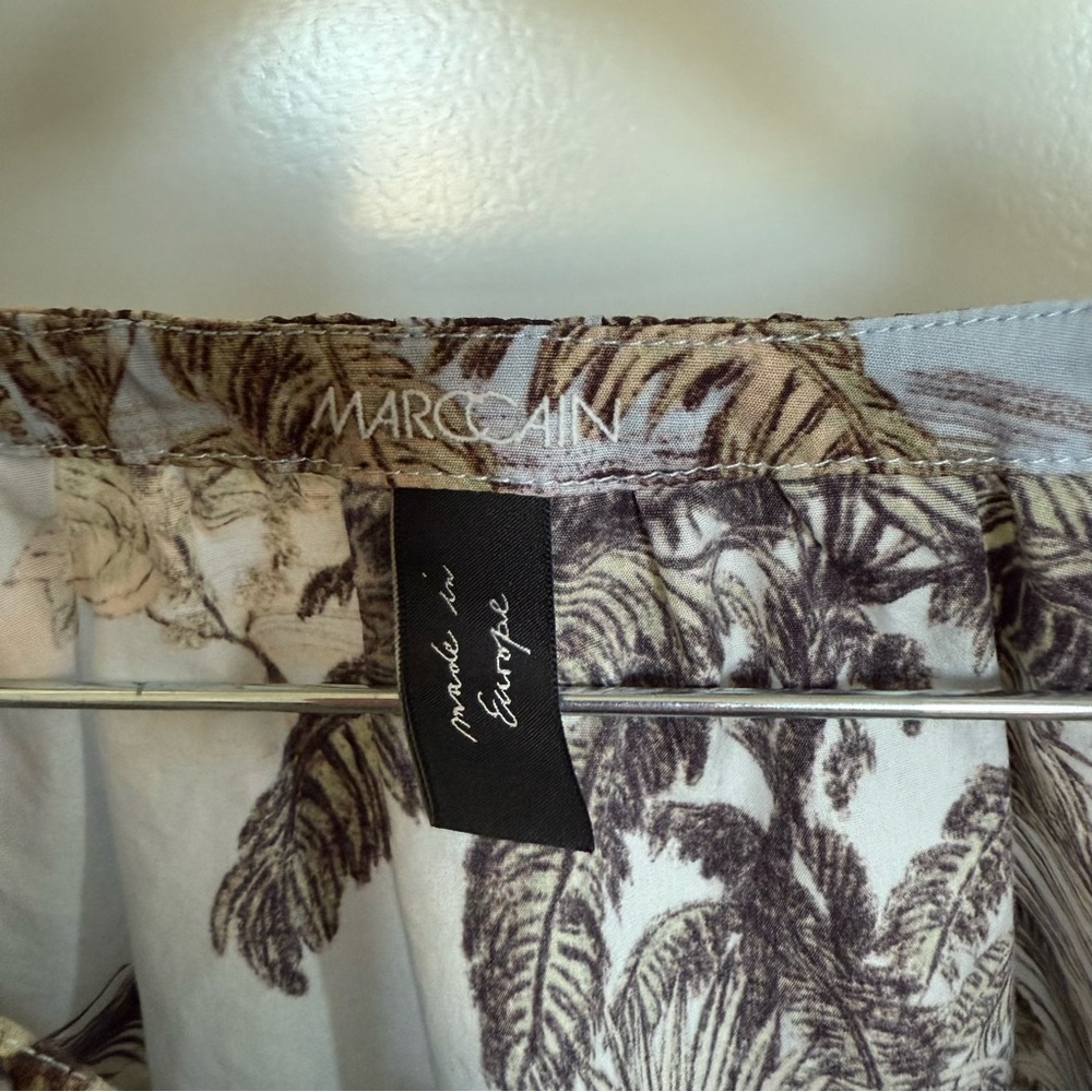 Marc Cain made in Europe tropical vacation botanical palm tree blouse cotton - Picture 6 of 15